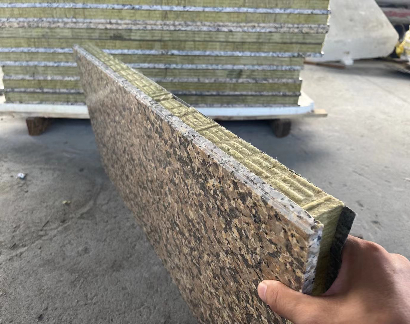 Stone insulation integrated board
